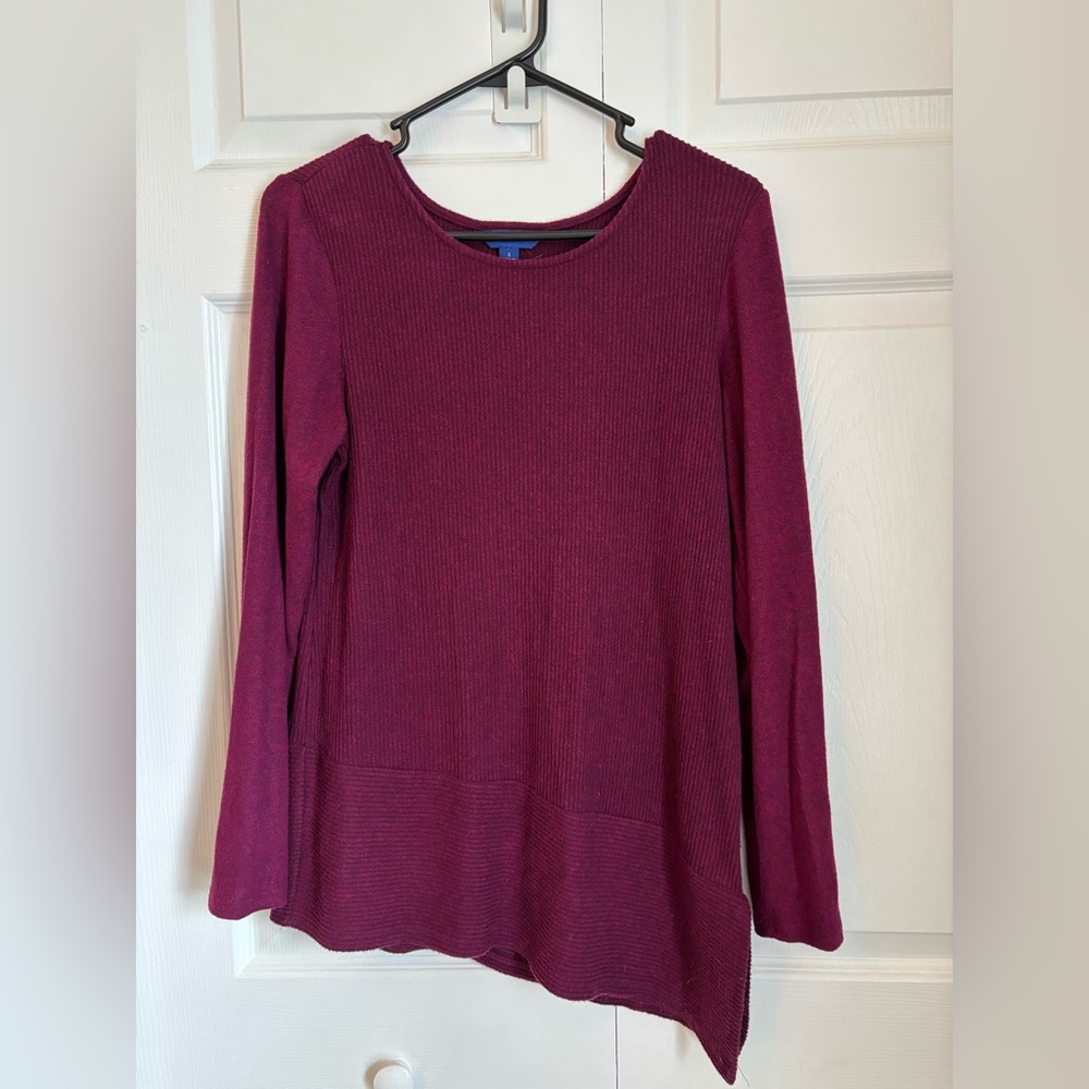 Asymmetrical Light Weight Burgundy Sweater
